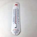 Vintage Mobil Safety Sign – Gas Service Pump Ad Sign on Porcelain Thermometer - Image 15