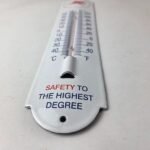 Vintage Mobil Safety Sign – Gas Service Pump Ad Sign on Porcelain Thermometer - Image 10