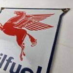 Vintage Mobil Sign – Diesel Gasoline Advertising Gas Fuel Station Porcelain Sign - Image 12