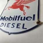 Vintage Mobil Sign – Diesel Gasoline Advertising Gas Fuel Station Porcelain Sign - Image 14