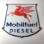 Vintage Mobil Sign – Diesel Gasoline Advertising Gas Fuel Station Porcelain Sign - Image 15
