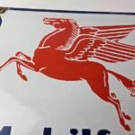 Vintage Mobil Sign – Diesel Gasoline Advertising Gas Fuel Station Porcelain Sign - Image 3