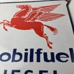 Vintage Mobil Sign – Diesel Gasoline Advertising Gas Fuel Station Porcelain Sign - Image 4