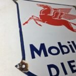 Vintage Mobil Sign – Diesel Gasoline Advertising Gas Fuel Station Porcelain Sign - Image 6