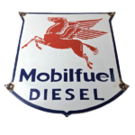 Vintage Mobil Sign – Diesel Gasoline Advertising Gas Fuel Station Porcelain Sign