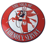 Vintage Mobil Sign – Pegasus Friendly Service Gas Pump Service Porcelain Sign - Image 2