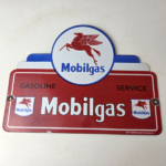 Vintage Mobilgas Porcelain Sign – Mobil Pegasus Porcelain Gas Pump Plate Sign - Image 15