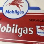Vintage Mobilgas Porcelain Sign – Mobil Pegasus Porcelain Gas Pump Plate Sign - Image 4