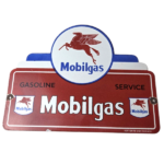 Vintage Mobilgas Porcelain Sign – Mobil Pegasus Porcelain Gas Pump Plate Sign