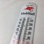 Vintage Mobilgas Sign – Gas Service Pump Ad Sign on Porcelain Thermometer - Image 12