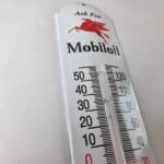 Vintage Mobilgas Sign – Gas Service Pump Ad Sign on Porcelain Thermometer - Image 5