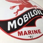 Vintage Mobiloil Porcelain Sign – Marine Pegasus Oil Advertising Sign - Image 11