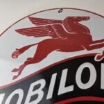Vintage Mobiloil Porcelain Sign – Marine Pegasus Oil Advertising Sign - Image 12