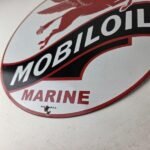 Vintage Mobiloil Porcelain Sign – Marine Pegasus Oil Advertising Sign - Image 14