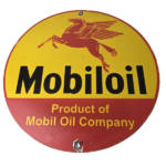 Vintage Mobiloil Porcelain Sign – Pegasus Mobil Oil Company Sign