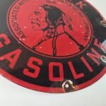 Vintage Mohawk Gasoline Sign – Gas Oil Reserve Porcelain Service Ad Sign - Image 11