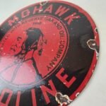 Vintage Mohawk Gasoline Sign – Gas Oil Reserve Porcelain Service Ad Sign - Image 13
