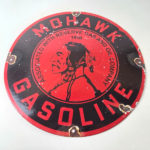 Vintage Mohawk Gasoline Sign – Gas Oil Reserve Porcelain Service Ad Sign - Image 15