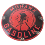 Vintage Mohawk Gasoline Sign – Gas Oil Reserve Porcelain Service Ad Sign