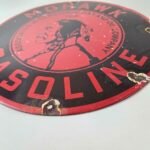 Vintage Mohawk Gasoline Sign – Gas Oil Reserve Porcelain Service Ad Sign - Image 10