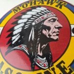 Vintage Mohawk Gasoline Sign – Gas Porcelain Service Native American Indian Sign - Image 4
