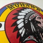 Vintage Mohawk Gasoline Sign – Gas Porcelain Service Native American Indian Sign - Image 5