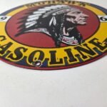 Vintage Mohawk Gasoline Sign – Gas Porcelain Service Native American Indian Sign - Image 10