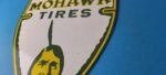 Vintage Mohawk Tires Sign – Porcelain Service Mechanic Shop Gas Oil Pump Sign - Image 9