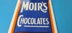 VINTAGE MOIR'S CHOCOLATE PORCELAIN QUALITY GAS PUMP GENERAL STORE CANDY SIGN - Image 3