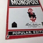 Vintage Monopoly Sign – Board Game Porcelain Gas Pump Monopoly Man Sign - Image 11