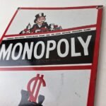 Vintage Monopoly Sign – Board Game Porcelain Gas Pump Monopoly Man Sign - Image 12