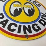 Vintage Moon Eyes Sign – Speed Drag Race Division Porcelain Gas Pump Sign - Image 11