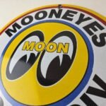 Vintage Moon Eyes Sign – Speed Drag Race Division Porcelain Gas Pump Sign - Image 12