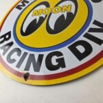Vintage Moon Eyes Sign – Speed Drag Race Division Porcelain Gas Pump Sign - Image 14