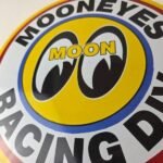 Vintage Moon Eyes Sign – Speed Drag Race Division Porcelain Gas Pump Sign - Image 4