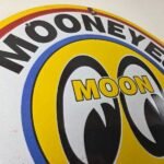 Vintage Moon Eyes Sign – Speed Drag Race Division Porcelain Gas Pump Sign - Image 5