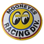 Vintage Moon Eyes Sign – Speed Drag Race Division Porcelain Gas Pump Sign - Image 2