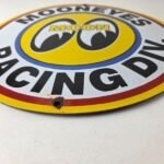 Vintage Moon Eyes Sign – Speed Drag Race Division Porcelain Gas Pump Sign - Image 10
