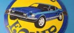 Vintage Moon Eyes Sign – Speed Drag Race Ford Mustang Porcelain Gas Pump Sign - Image 4