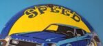 Vintage Moon Eyes Sign – Speed Drag Race Ford Mustang Porcelain Gas Pump Sign - Image 5