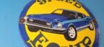 Vintage Moon Eyes Sign – Speed Drag Race Ford Mustang Porcelain Gas Pump Sign - Image 6