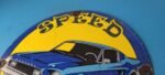 Vintage Moon Eyes Sign – Speed Drag Race Ford Mustang Porcelain Gas Pump Sign - Image 8