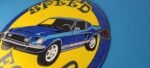 Vintage Moon Eyes Sign – Speed Drag Race Ford Mustang Porcelain Gas Pump Sign - Image 9