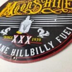 Vintage Moon Shine Sign – Hot Rod Hillbilly Fuel Octane Gas Porcelain Sign - Image 14