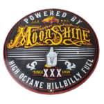 Vintage Moon Shine Sign – Hot Rod Hillbilly Fuel Octane Gas Porcelain Sign