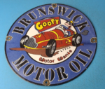 Vintage Motor Oil Porcelain Sign – Brunswick Sign – Gasoline Pump Plate Sign