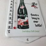 Vintage Mountain Dew Porcelain Sign – Soda Gas Pump Ad Thermometer Sign - Image 11