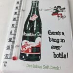 Vintage Mountain Dew Porcelain Sign – Soda Gas Pump Ad Thermometer Sign - Image 4
