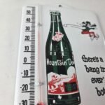 Vintage Mountain Dew Porcelain Sign – Soda Gas Pump Ad Thermometer Sign - Image 6
