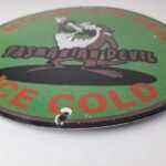 Vintage Mountain Dew Sign – Ice Cold Gas Service Pump Soda Bottle Porcelain Sign - Image 11